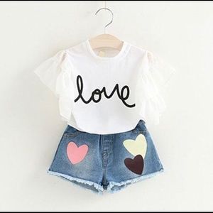 Love Ruffle Sleeve Top & Short Set